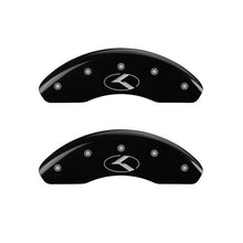 Cargar imagen en el visor de la galería, MGP 4 Caliper Covers Engraved Front &amp; Rear Circle K/Kia Black finish silver ch