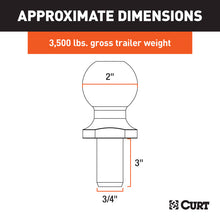 Load image into Gallery viewer, Curt 2in Trailer Ball (3/4in x 3in Shank 3500lbs Chrome)