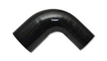 Charger l&#39;image dans la galerie, Vibrant 1.25in ID x 1.5in ID x 4in Long Gloss Black Silicone 90 Degree Transition Elbow