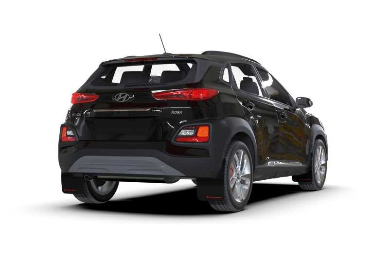 Rally Armor 2018-21 Hyundai Kona Black UR Mud Flap White Logo