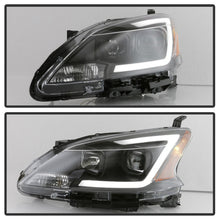Cargar imagen en el visor de la galería, xTune 13-15 Nissan Sentra DRL LED Light Bar Halogen Projector Headlights - Black (PRO-JH-NS13-LB-BK)