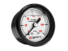 Laden Sie das Bild in den Galerie-Viewer, Grams Performance Universal 0-120 PSI Fuel Pressure Guage - White Face