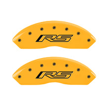 Cargar imagen en el visor de la galería, MGP 4 Caliper Covers Engraved Front &amp; Rear Gen 5/RS Yellow finish black ch