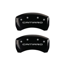 Carica l&#39;immagine nel visualizzatore di Gallery, MGP 4 Caliper Covers Engraved Front &amp; Rear Gen 4/Camaro Black finish silver ch