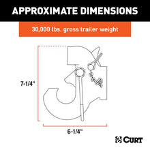 Carica l&#39;immagine nel visualizzatore di Gallery, Curt SecureLatch Pintle Hook (24000lbs 2-1/2in / 3in Lunette)
