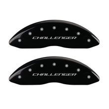 Carica l&#39;immagine nel visualizzatore di Gallery, MGP 4 Caliper Covers Engraved Front &amp; Rear Block/Challenger Black finish silver ch