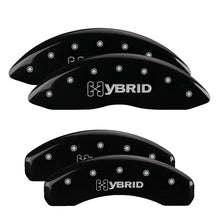 Carica l&#39;immagine nel visualizzatore di Gallery, MGP 4 Caliper Covers Engraved Front &amp; Rear GM Style/Hybrid Black finish silver ch