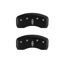 Cargar imagen en el visor de la galería, MGP 4 Caliper Covers Engraved Front Lincoln Engraved Rear Star logo Red finish silver ch