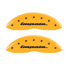Carica l&#39;immagine nel visualizzatore di Gallery, MGP 4 Caliper Covers Engraved Front &amp; Rear Impala Yellow finish black ch
