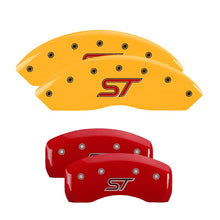 Laden Sie das Bild in den Galerie-Viewer, MGP 4 Caliper Covers Engraved Front &amp; Rear ST Logo Red Finish Silver Char 2021 Ford Explorer
