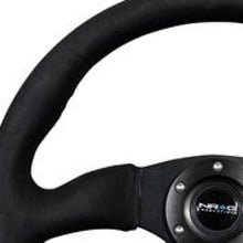 Charger l&#39;image dans la galerie, NRG Reinforced Steering Wheel (350mm / 2.5in. Deep)Blk Alcantara Comfort Grip w/4mm Matte Blk Spokes