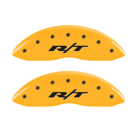 MGP 4 Caliper Covers Engraved Front & Rear RT1-Truck Yellow Finish Black Char 2007 Dodge Charger