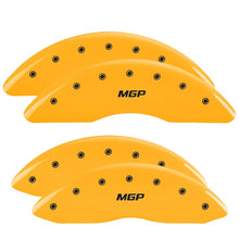 Charger l&#39;image dans la galerie, MGP 4 Caliper Covers Engraved Front &amp; Rear MGP Yellow Finish Black Char 2016 Buick Regal