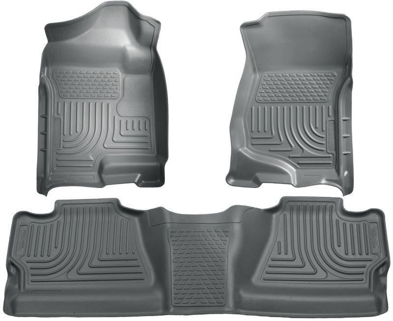 Husky Liners 07-12 Chevy Silverado/GMC Sierra Crew Cab WeatherBeater Combo Gray Floor Liners - 2to4wheels