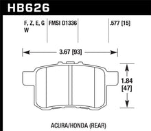 Carica l&#39;immagine nel visualizzatore di Gallery, Hawk 08-10 Honda Accord 2.4L/3.0L/3.5L / 09-10 Acura TS 2.4L Blue 9012 Rear Brake Pads