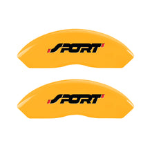 Charger l&#39;image dans la galerie, MGP 4 Caliper Covers Engraved Front &amp; Rear No bolts/Sport Yellow finish black ch