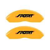 MGP 4 Caliper Covers Engraved Front & Rear No bolts/Sport Yellow finish black ch