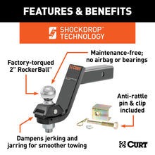 Carica l&#39;immagine nel visualizzatore di Gallery, Curt RockerBall 5in Drop Cushion Hitch Trailer Ball