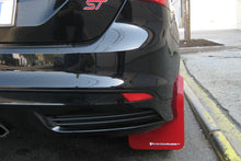 Carica l'immagine nel visualizzatore di Gallery, Rally Armor 12-18 Ford Focus SE/ST/RS UR Nitrous Blue Mud Flaps w/ White Logo