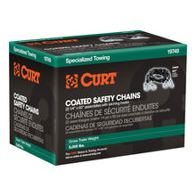 Load image into Gallery viewer, Curt 65in Safety Chains w/2 Snap Hooks Each (5000lbs Vinyl-Coated 2-Pack)