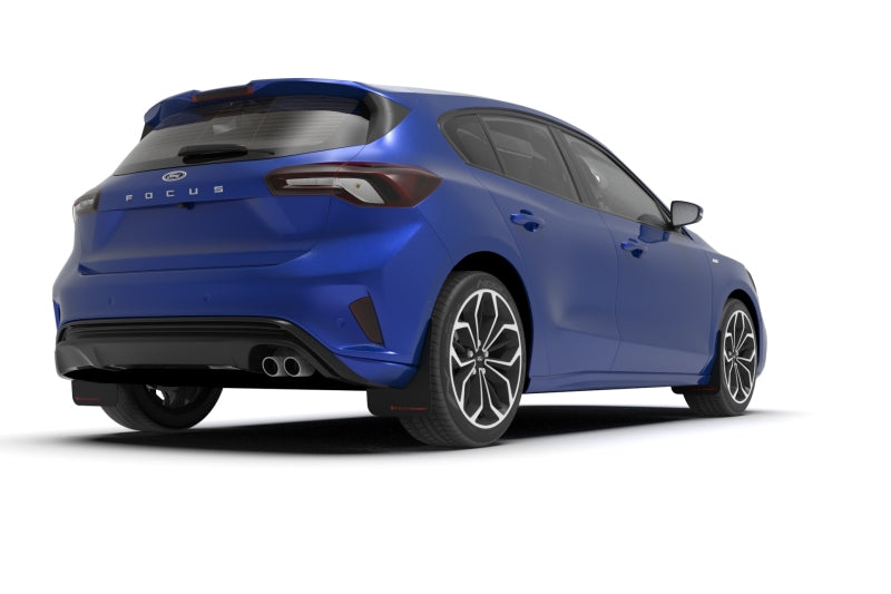 Rally Armor 2019-21 Ford Focus ST Mk4 Hatch Black Mud Flap w/ Red Logo