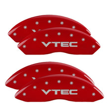 Charger l&#39;image dans la galerie, MGP 4 Caliper Covers Engraved Front &amp; Rear Vtech Red finish silver ch