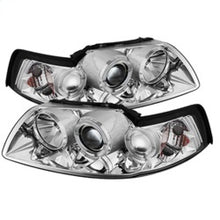 Charger l&#39;image dans la galerie, Spyder Ford Mustang 99-04 Projector Headlights LED Halo Chrome High H1 Low H1 PRO-YD-FM99-1PC-AM-C