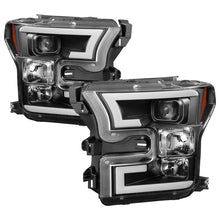 Cargar imagen en el visor de la galería, Spyder Ford F150 2015-2017 Projector Headlights - Light Bar DRL LED - Black PRO-YD-FF15015-LBDRL-BK