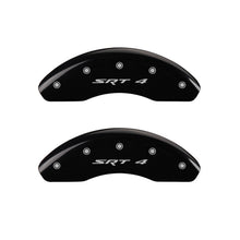 Laden Sie das Bild in den Galerie-Viewer, MGP 4 Caliper Covers Engraved Front &amp; Rear SRT4 Black finish silver ch