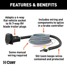 Load image into Gallery viewer, Curt 4-Way Flat Electrical Adapter w/Brake Controller Wiring