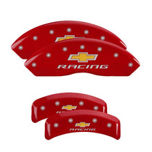 Carica l&#39;immagine nel visualizzatore di Gallery, MGP 4 Caliper Covers Engraved F &amp; R Chevy Racing Red Finish Silver Char 1988 Chevrolet Corvette