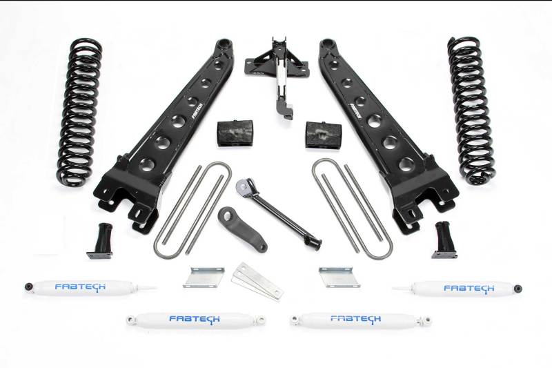 Fabtech 17-19 Ford F250/350 4WD Gas 4in Radius Arm System w/Perf. Shocks