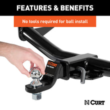 Carica l&#39;immagine nel visualizzatore di Gallery, Curt Switch Ball Trailer Ball Set (1-7/8in &amp; 2in Balls 3/4in x 2-1/4in Shank)
