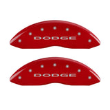 MGP 4 Caliper Covers Engraved Front & Rear With out stripes/Dodge Red finish silver ch