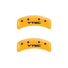 Charger l&#39;image dans la galerie, MGP 4 Caliper Covers Engraved Front &amp; Rear Vtech Yellow Finish Black Char 2001 Acura TL