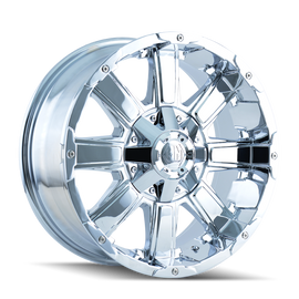 Mayhem 8030 Chaos 20x12 / 8x180 BP / -44mm Offset / 124.1mm Hub Chrome Wheel