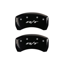 Laden Sie das Bild in den Galerie-Viewer, MGP 4 Caliper Covers Engraved Front &amp; Rear RT1-Truck Black finish silver ch