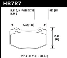 Carica l'immagine nel visualizzatore di Gallery, Hawk DTC-30 2015 Chevy Corvette Z06 Rear Race Brake Pads