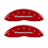 MGP 4 Caliper Covers Engraved Front & Rear Impala Red finish silver ch