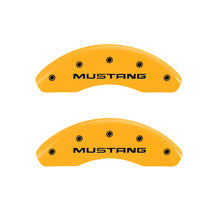 Charger l&#39;image dans la galerie, MGP 4 Caliper Covers Engraved Front Mustang Rear Sn95/Gt Yellow Finish Black Char 1997 Ford Mustang