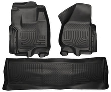 Charger l'image dans la galerie, Husky Liners 2012.5 Ford SD Crew Cab WeatherBeater Combo Black Floor Liners (w/o Manual Trans Case)