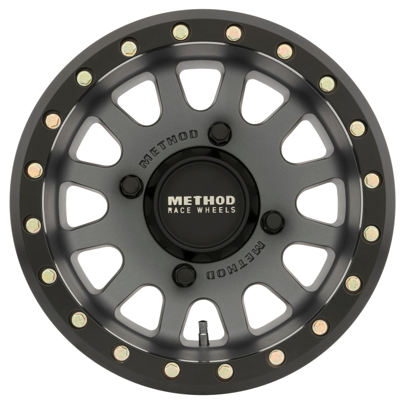 Method MR401 UTV Beadlock 14x7 4+3/+13mm Offset 4x156 132mm CB Titanium w/Matte Black Ring Wheel