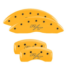 Load image into Gallery viewer, MGP 4 Caliper Covers Engraved Front &amp; Rear Vintage Style/RT Yellow finish black ch