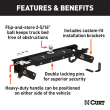 Load image into Gallery viewer, Curt 11-16 Ford F-350 Super Duty Double Lock Gooseneck Hitch Kit w/Installation Brackets