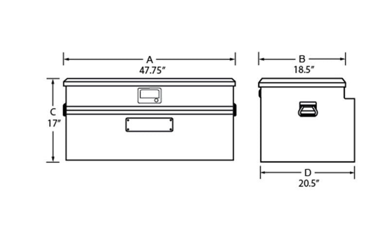 Lund Universal Alum Flush Mount Box - Brite