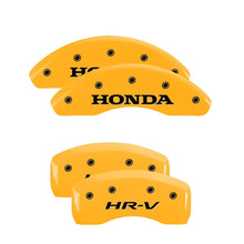 Charger l&#39;image dans la galerie, MGP 4 Caliper Covers Engraved Front Honda Engraved Rear HR-V Yellow finish black ch