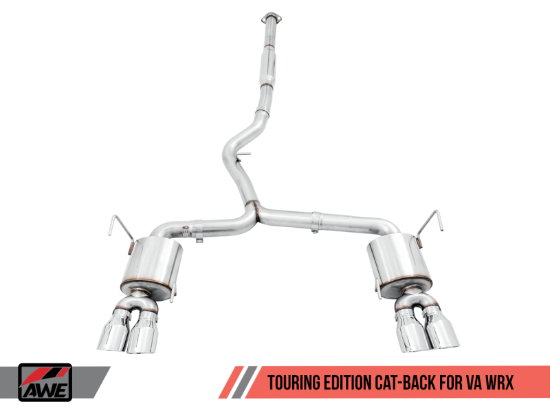 AWE Tuning Subaru 15+ WRX VA Sedan Touring Edition Exhaust - Chrome Silver Tips (102mm)