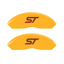 MGP 4 Caliper Covers Engraved Front & Rear No bolts/ST Yellow finish black ch
