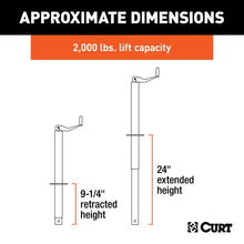 Load image into Gallery viewer, Curt A-Frame Jack w/Top Handle (2000lbs 15in Travel)