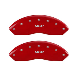 MGP 4 Caliper Covers Engraved Front & Rear MGP Red Finish Silver Char 1988 Chevrolet Corvette